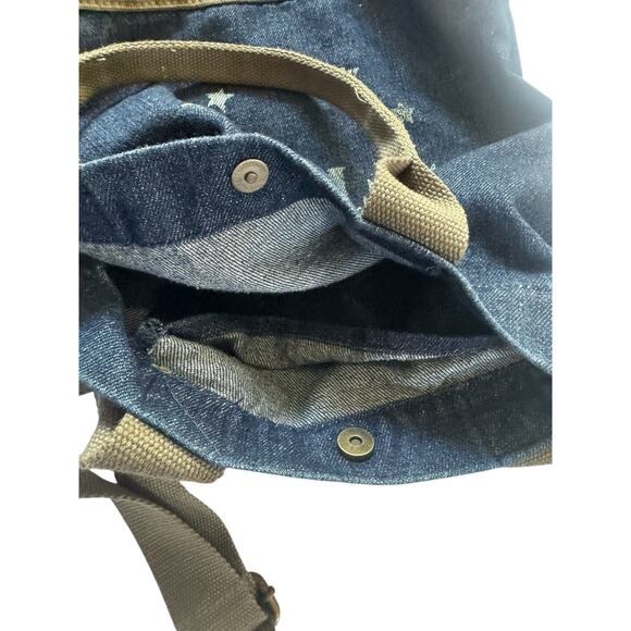 FEED + Target 20 Projects Denim & Green Canvas Small Tote Bag Crossbody #4900 - Picture 9 of 16